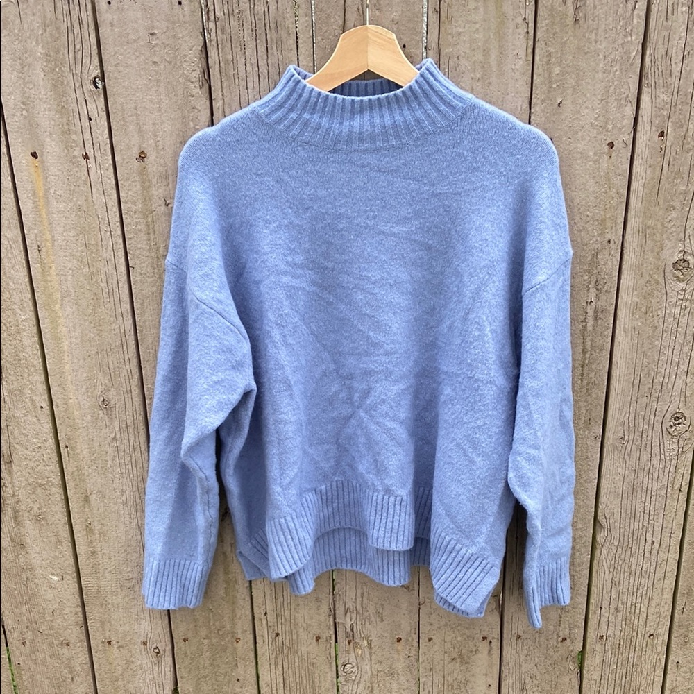 Uniqlo Blue Cowl Neck Sweater Relaxed Fit